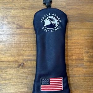 Pebble Beach Golf Links Blue Fairway Wood Golf Head Cover American Flag 11"